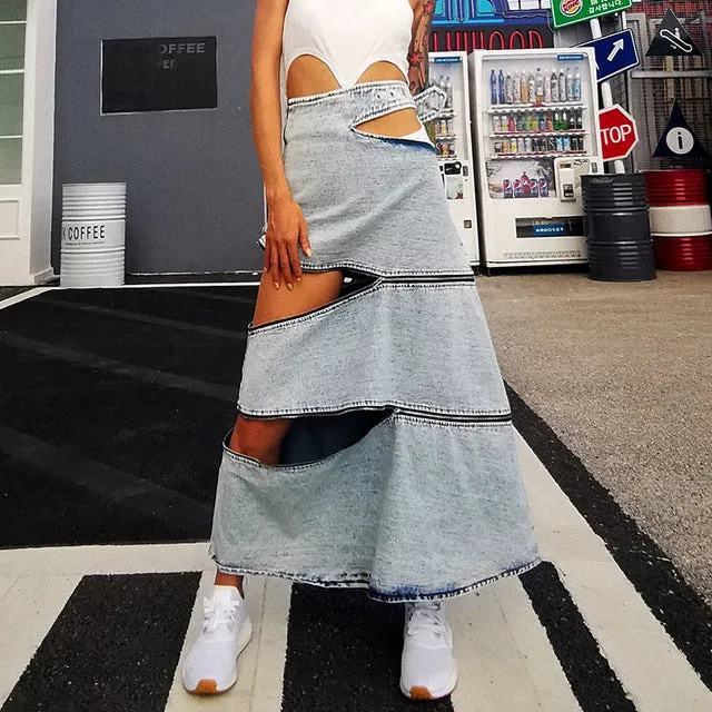 2020 Elegant Loose Denim Summer Skirt
