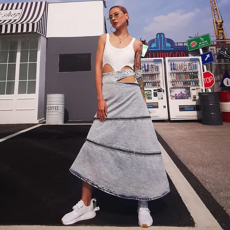 2020 Elegant Loose Denim Summer Skirt
