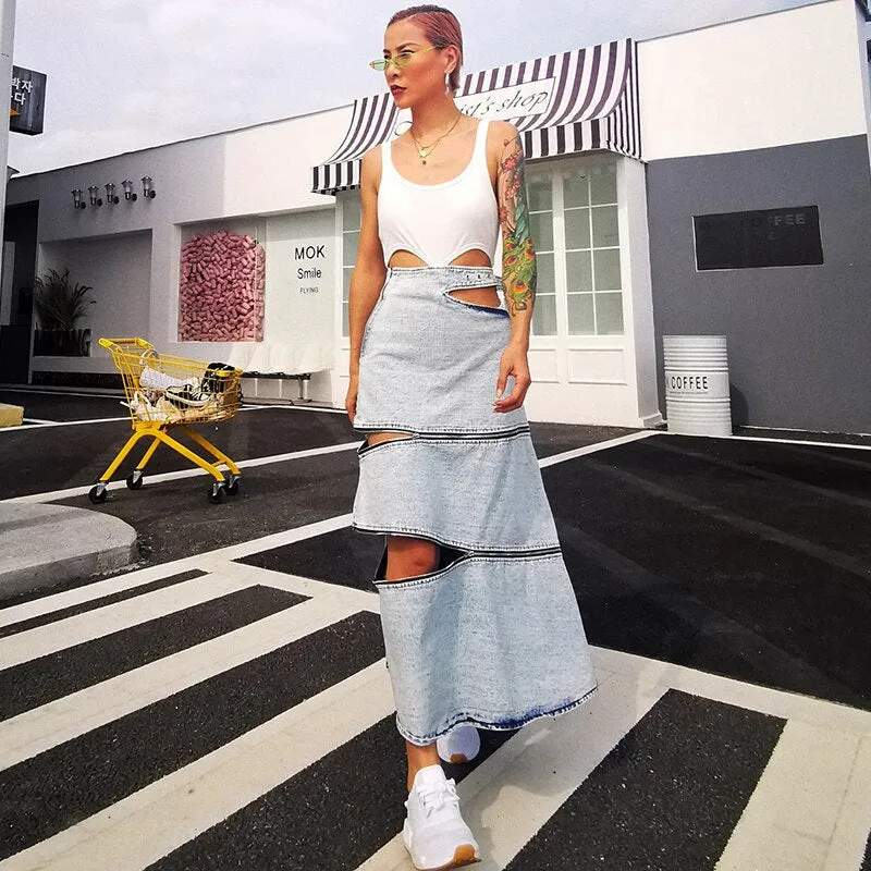 2020 Elegant Loose Denim Summer Skirt