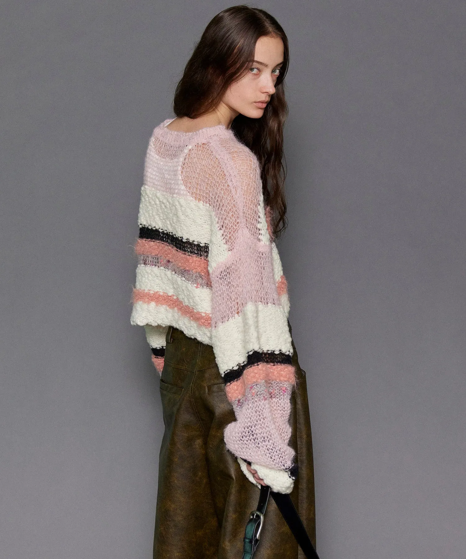 【24WINTER PRE-ORDER】Multi Border Knit Tops