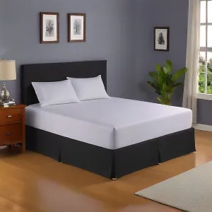 9 Inch Drop Bed Skirt Black Solid Egyptian Cotton 1000TC