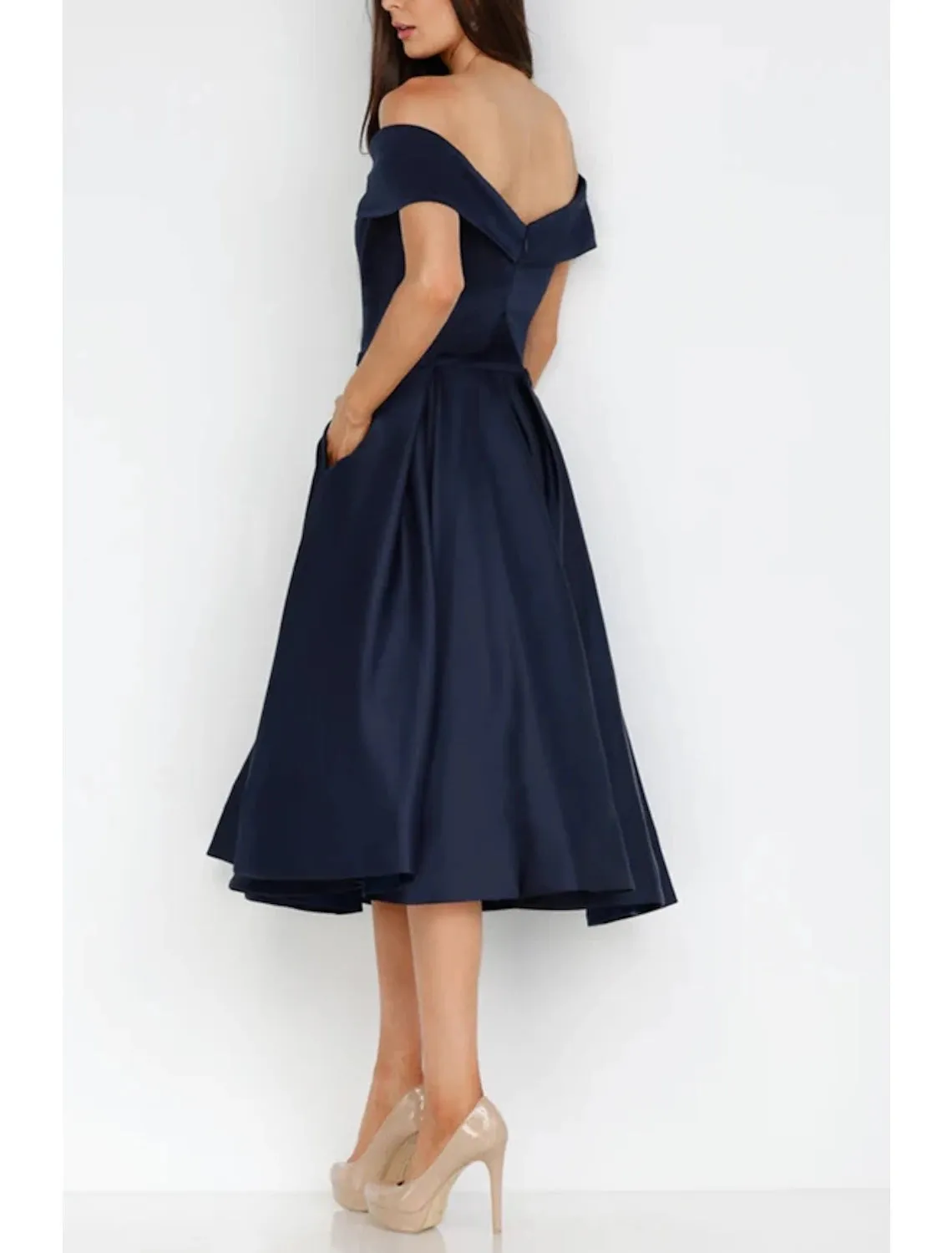 A-Line Prom Dresses Elegant Dress Formal Prom Tea Length Sleeveless Sweetheart Pocket Satin with Ruched