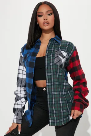 Aaliyah Mixed Plaid Top - Multi Color