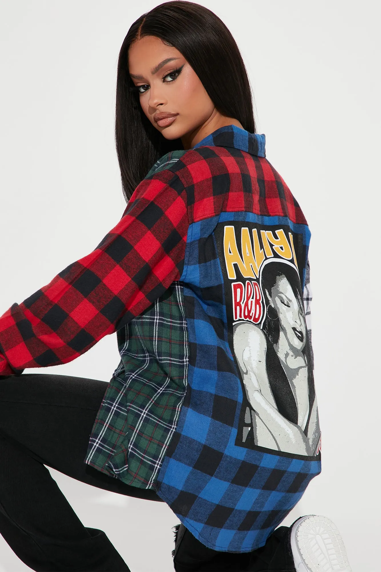 Aaliyah Mixed Plaid Top - Multi Color