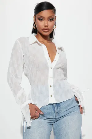 Adanna Plisse Shirt - White