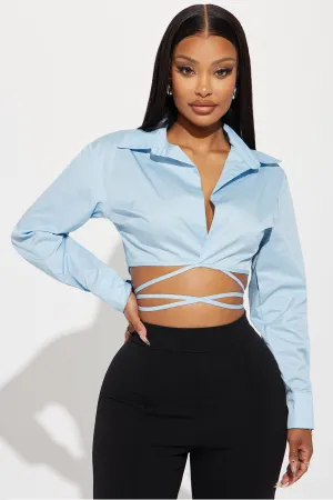 Aerin Poplin Top - Blue