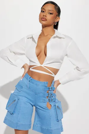 Aerin Poplin Top - White