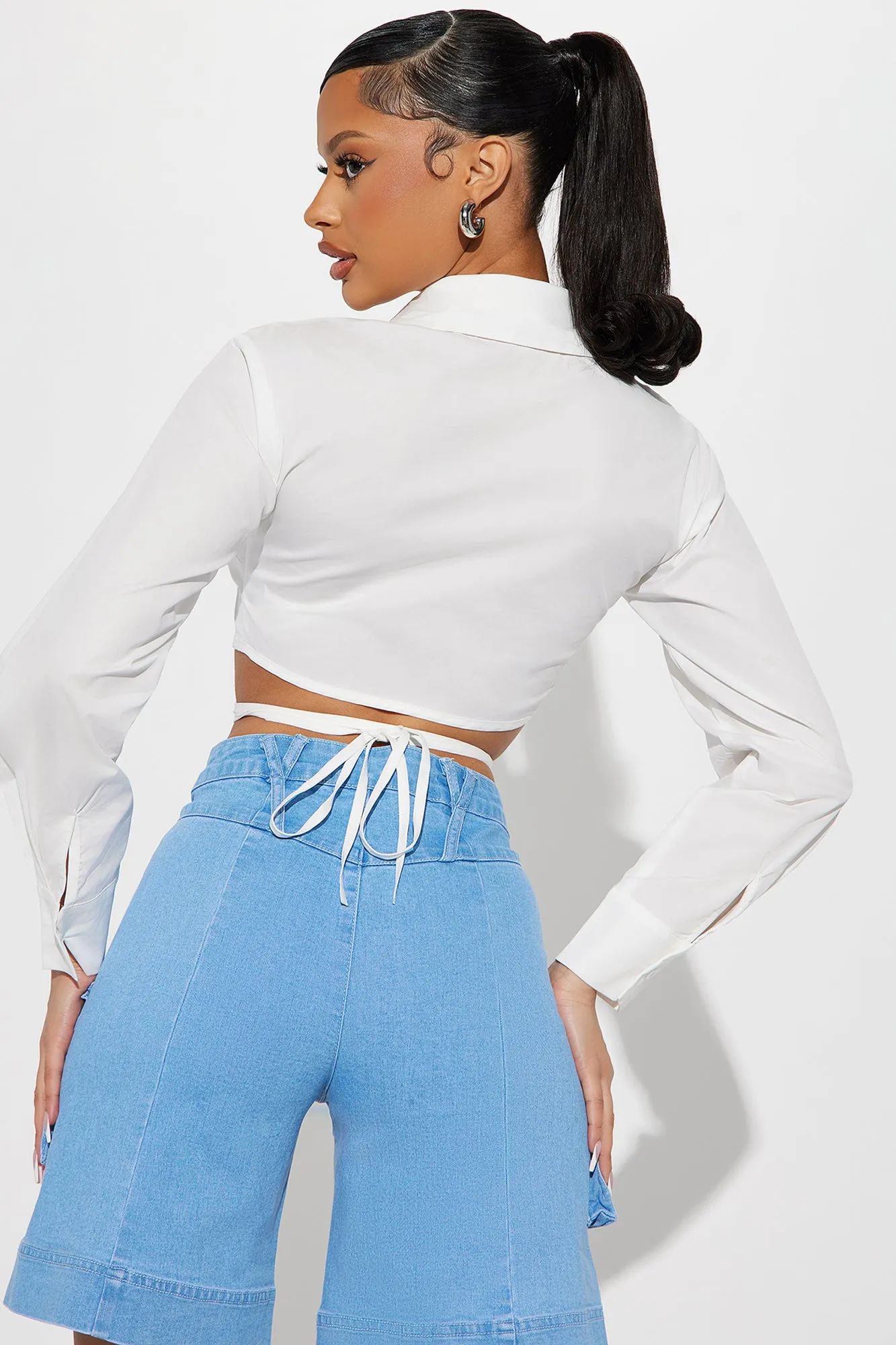 Aerin Poplin Top - White