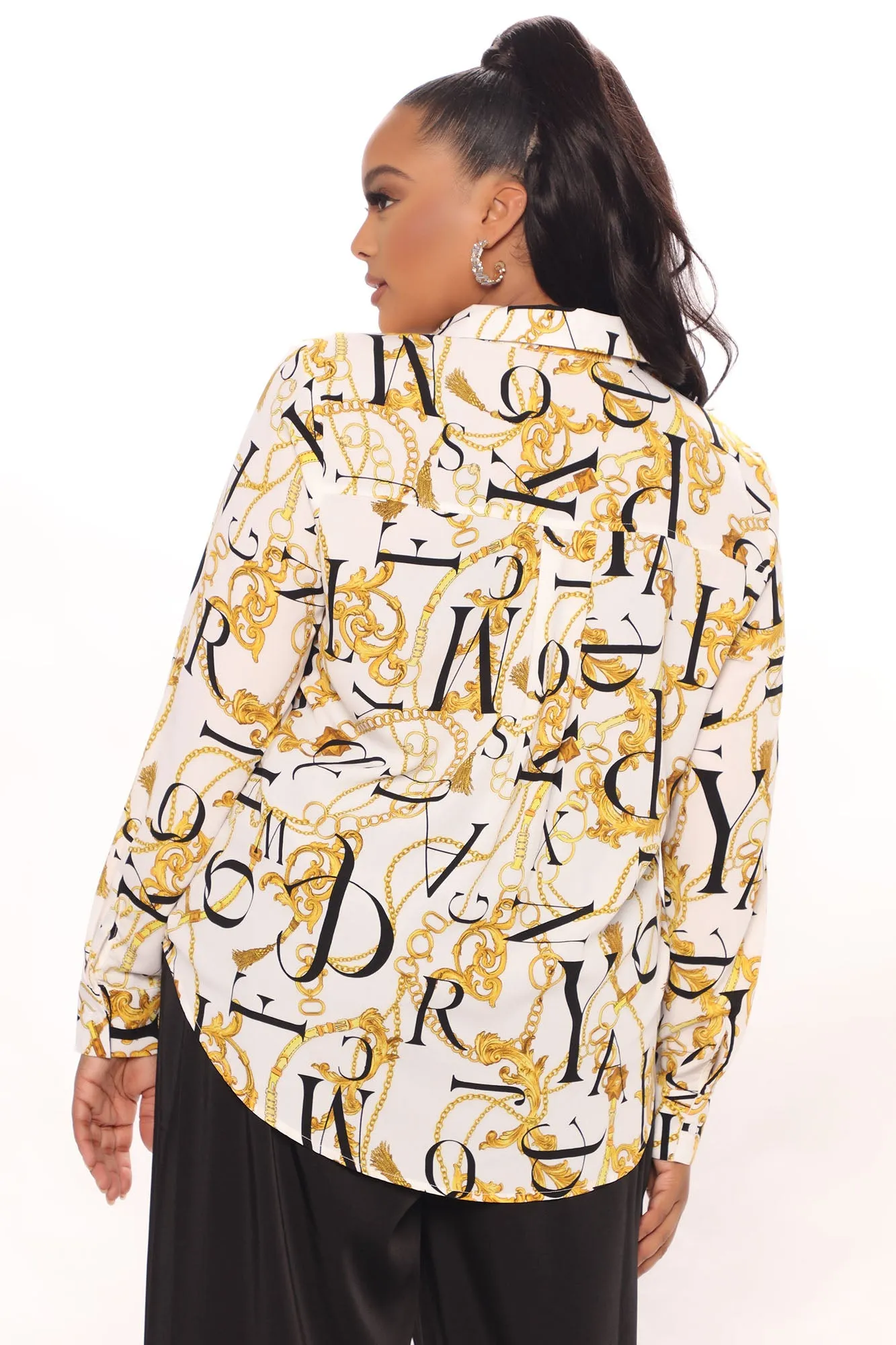 All That Talk Baroque Shirt - White/combo