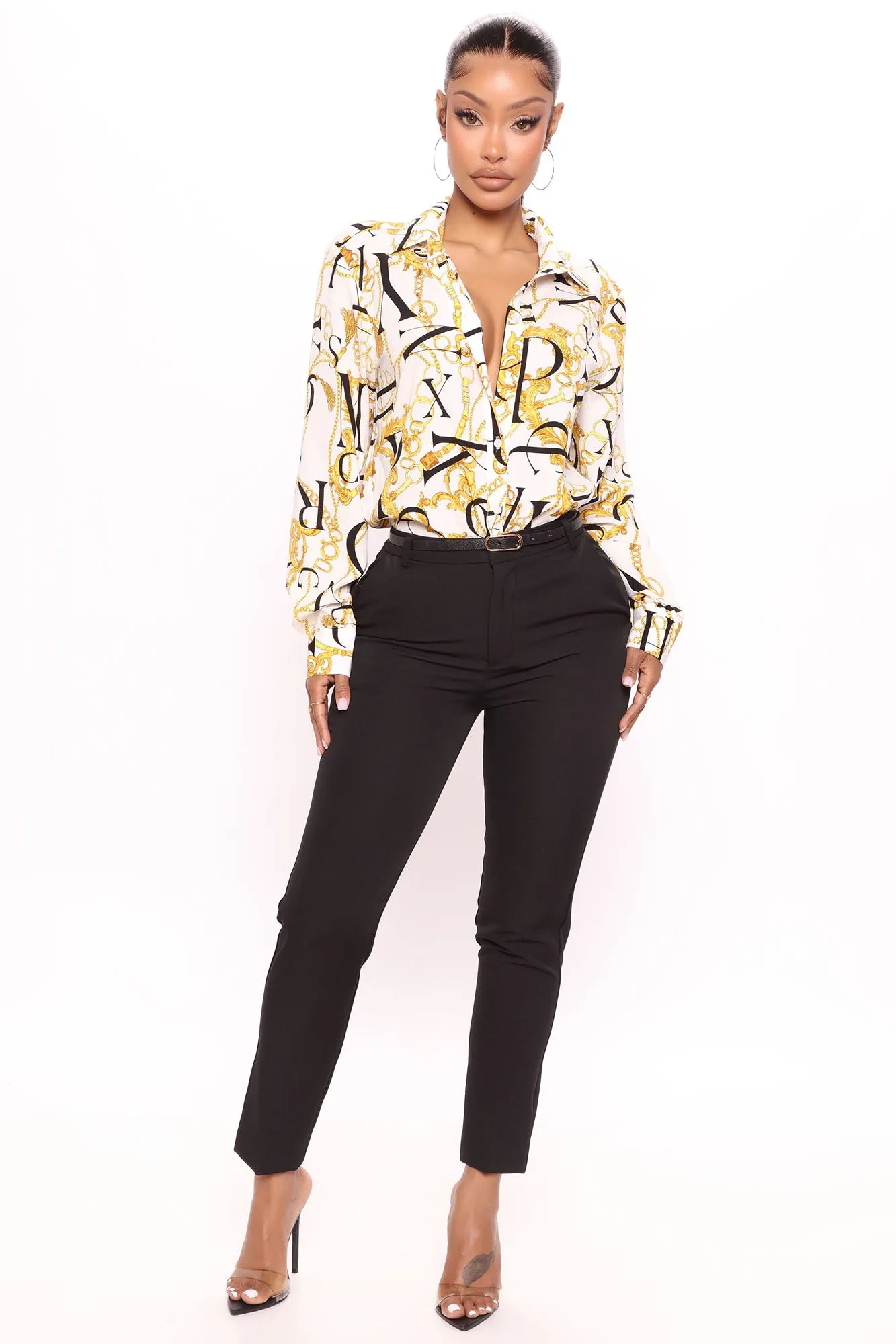 All That Talk Baroque Shirt - White/combo