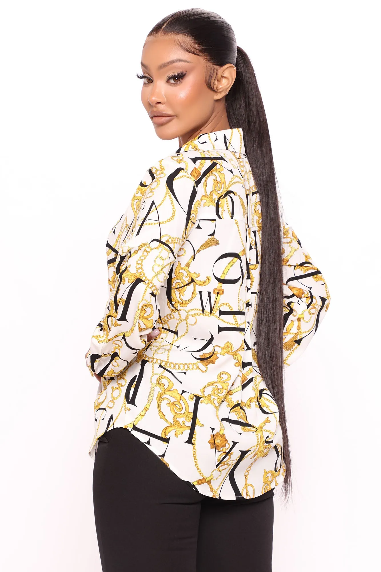 All That Talk Baroque Shirt - White/combo