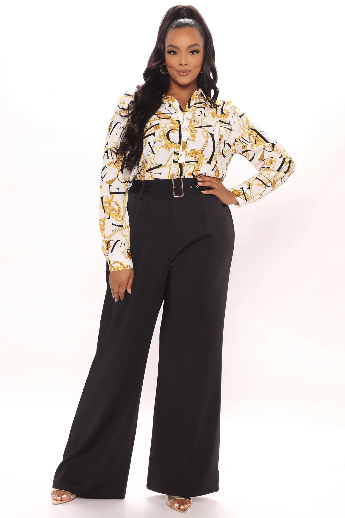 All That Talk Baroque Shirt - White/combo