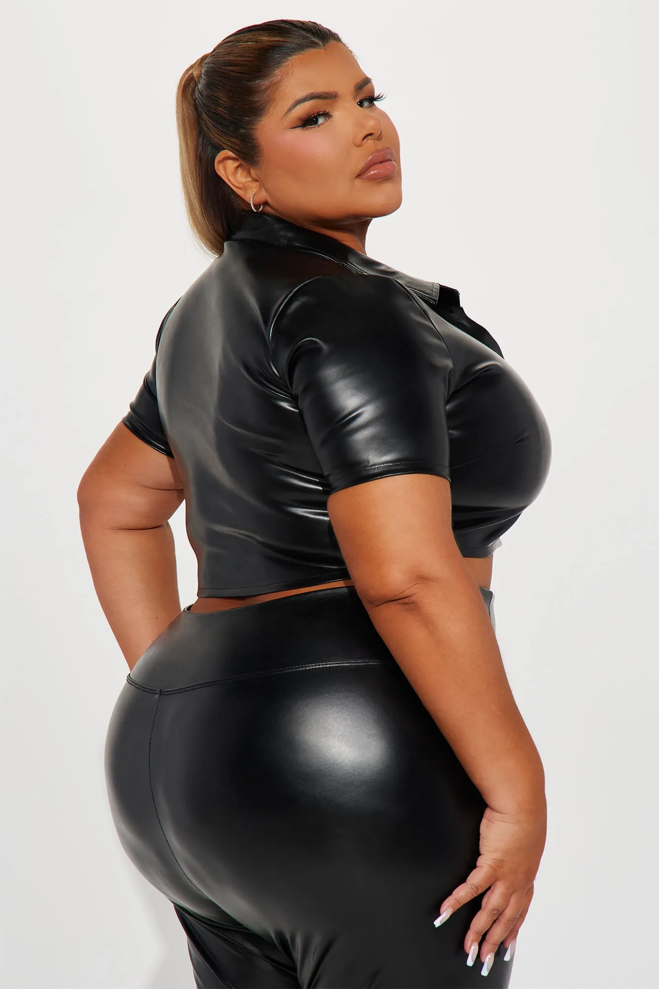 Always Classic Faux Leather Shirt - Black