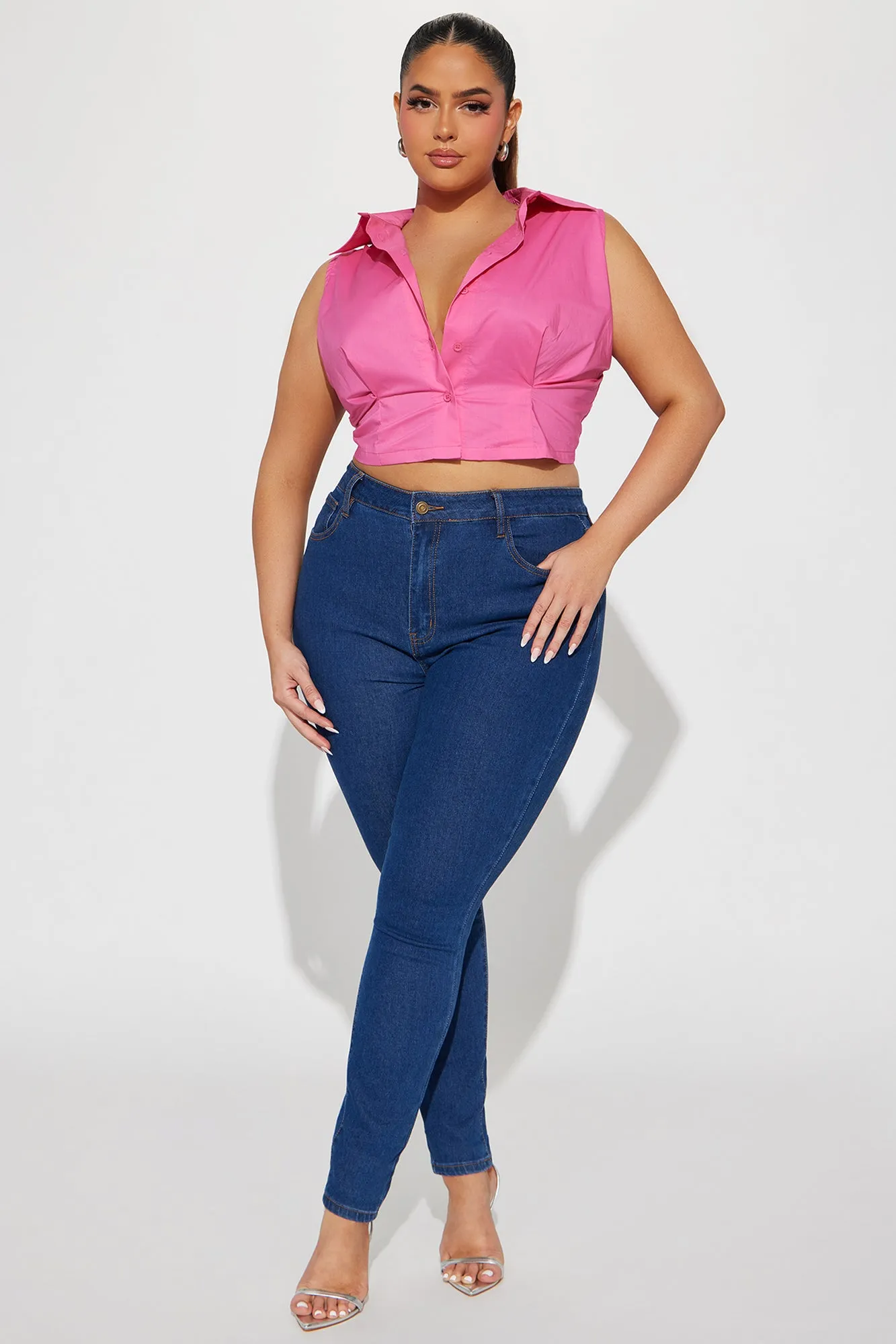 Always Out And About Poplin Shirt - Hot Pink