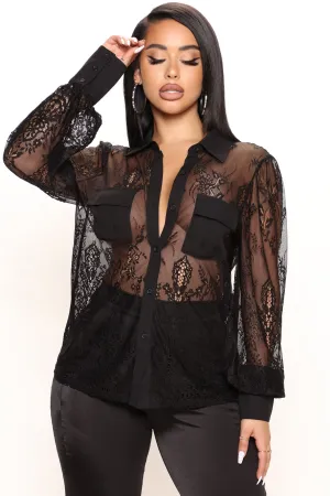 Amara Lace Shirt - Black