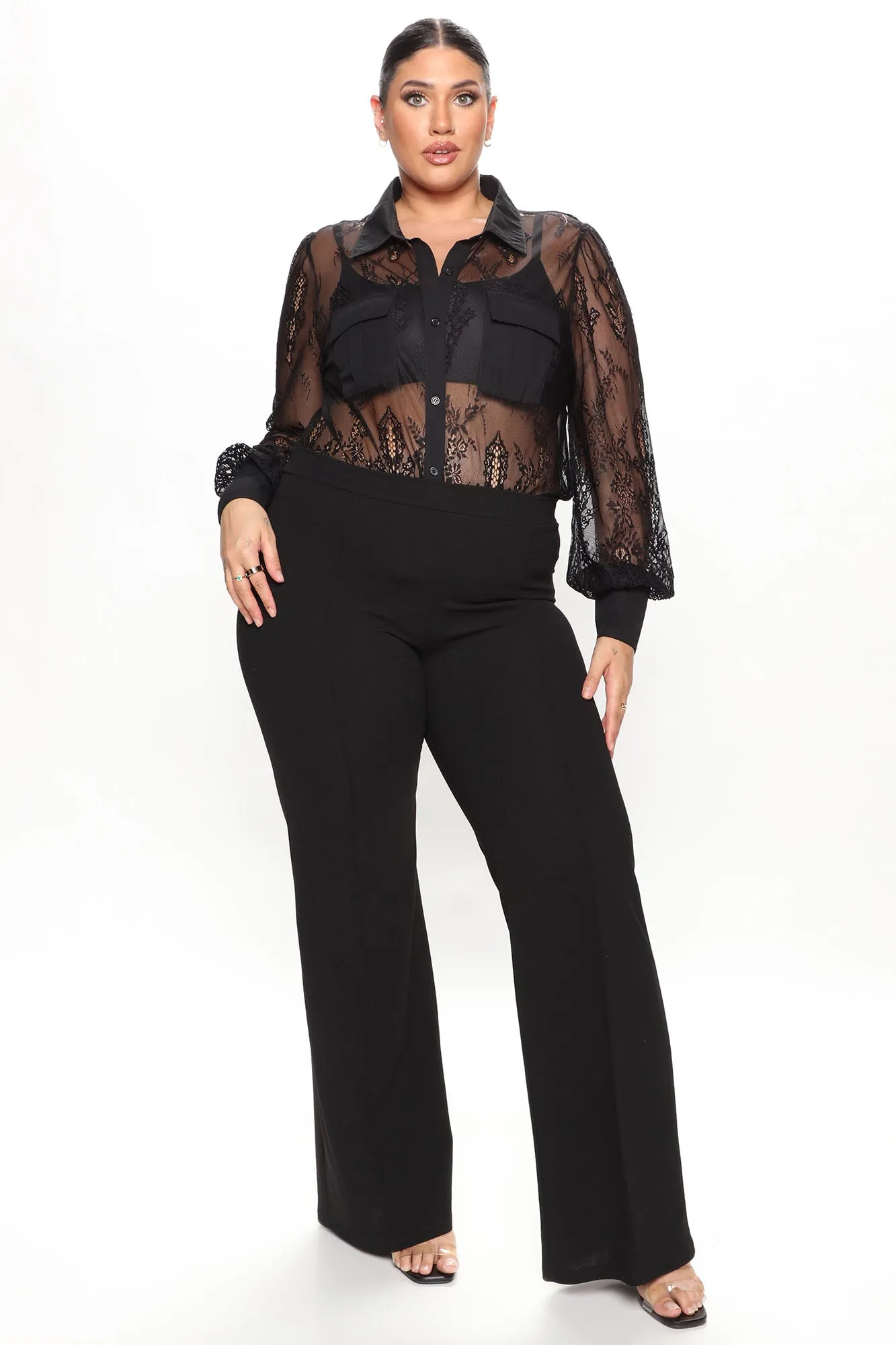 Amara Lace Shirt - Black