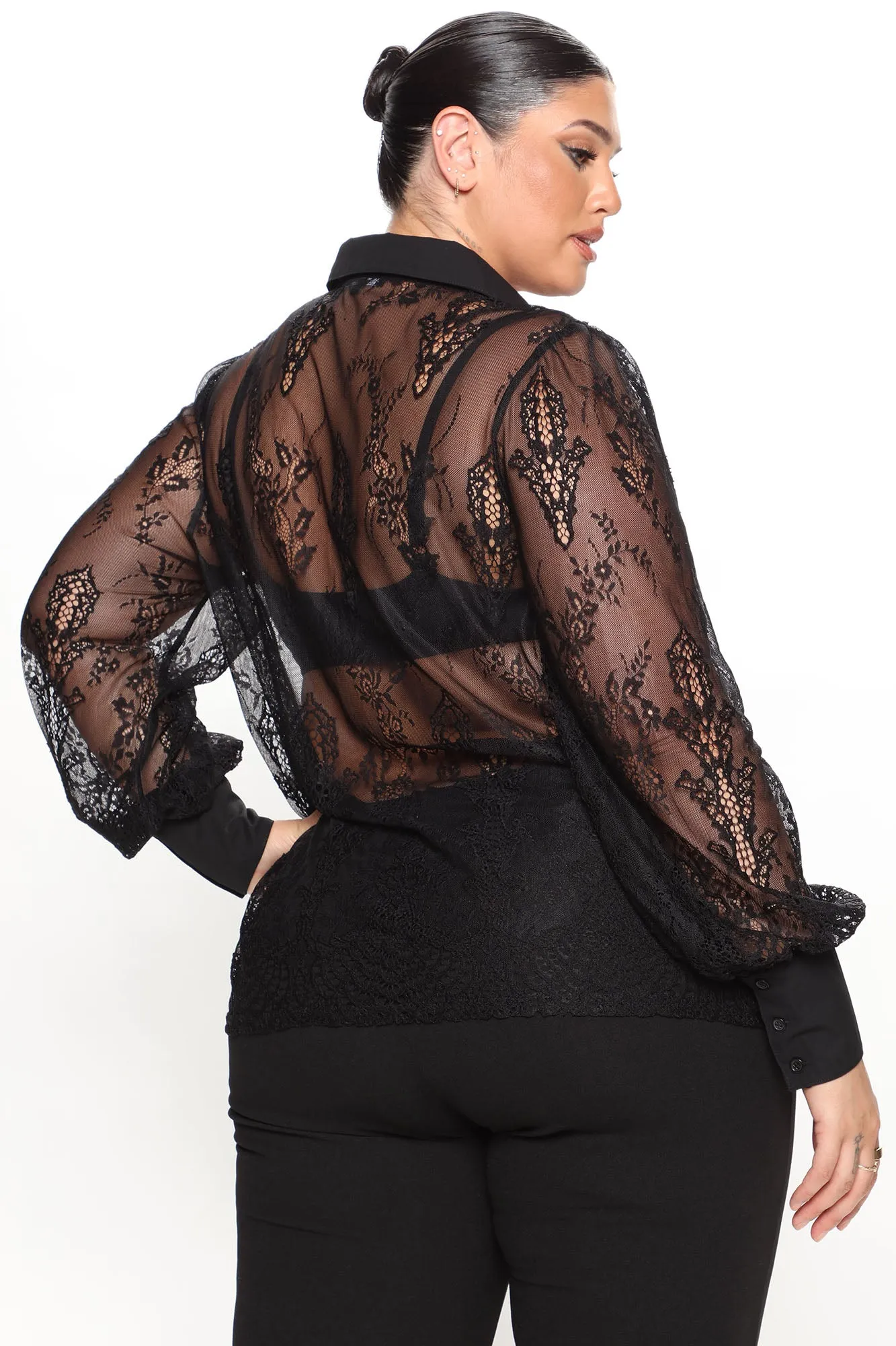 Amara Lace Shirt - Black