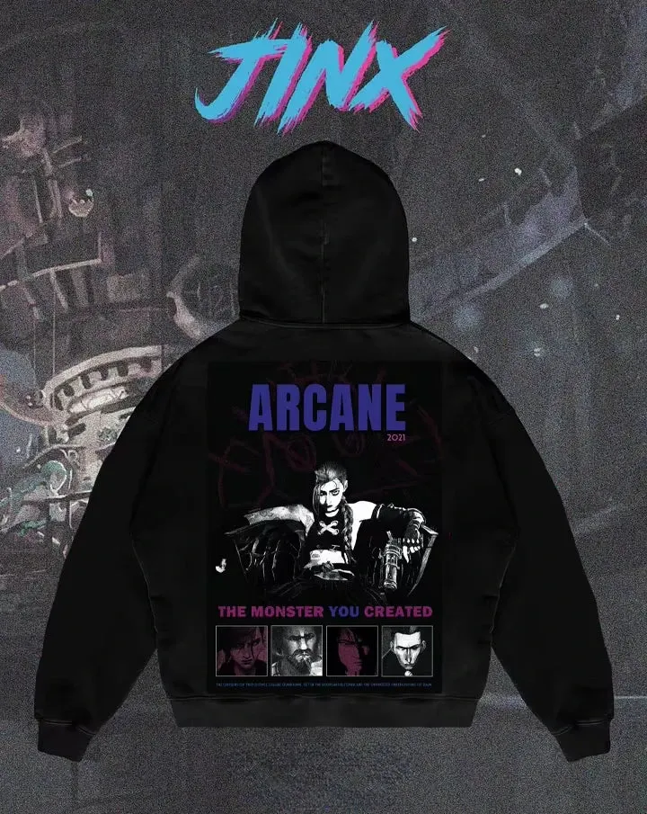 Arcane League Jinx Graphic Hoodies