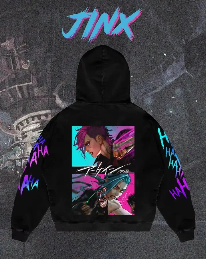 Arcane League Jinx Graphic Hoodies