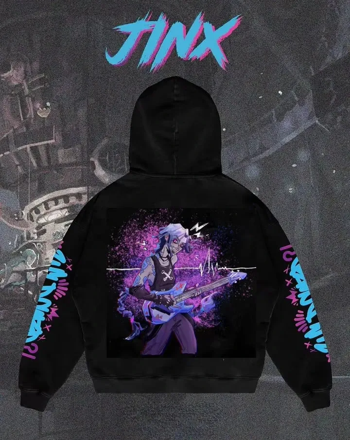 Arcane League Jinx Graphic Hoodies