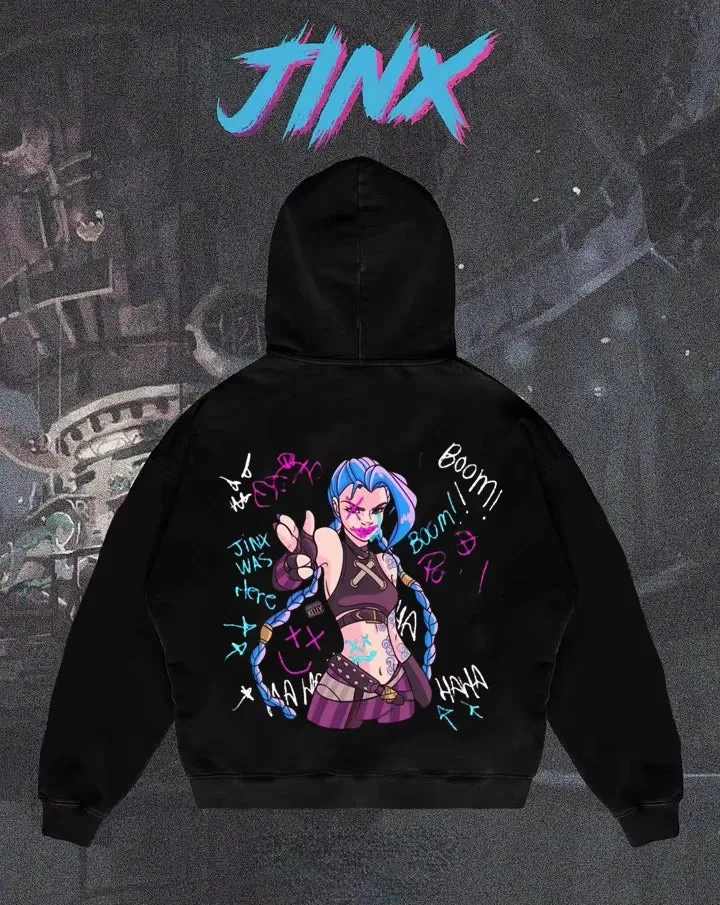 Arcane League Jinx Graphic Hoodies
