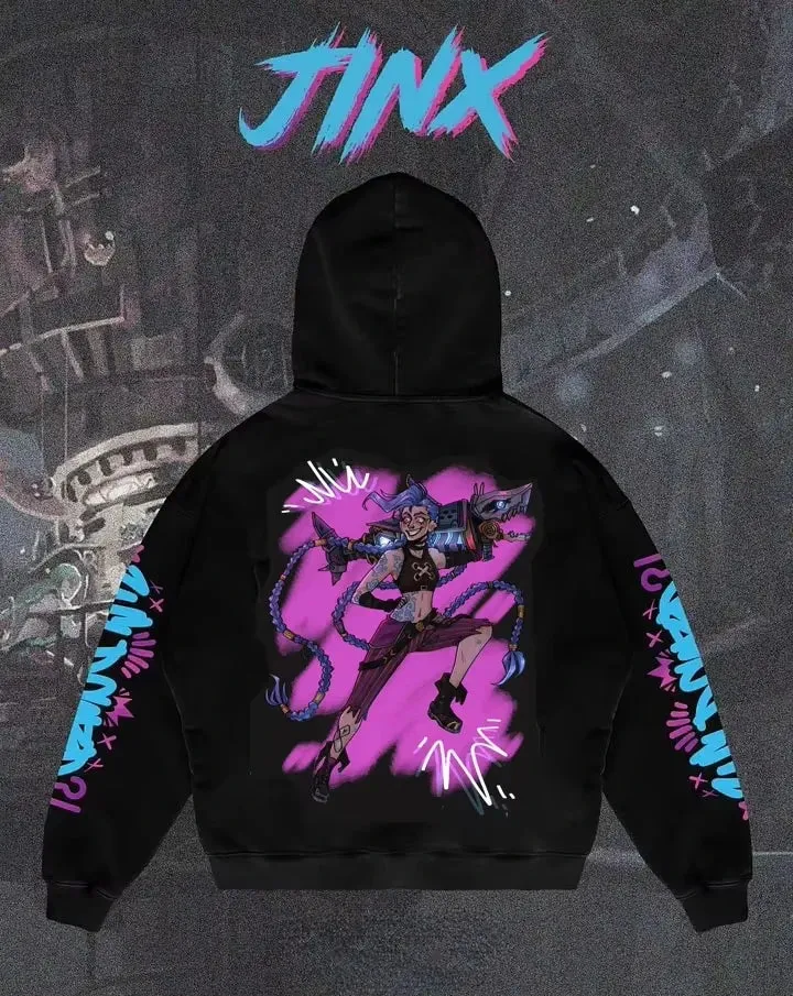 Arcane League Jinx Graphic Hoodies