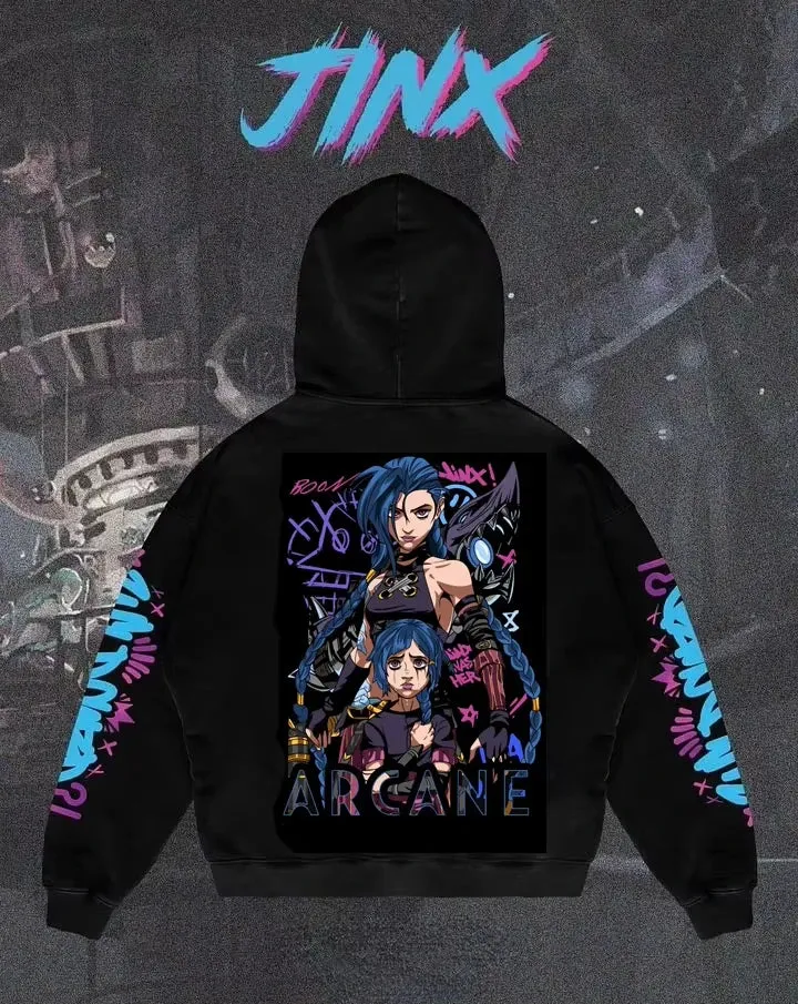 Arcane League Jinx Graphic Hoodies