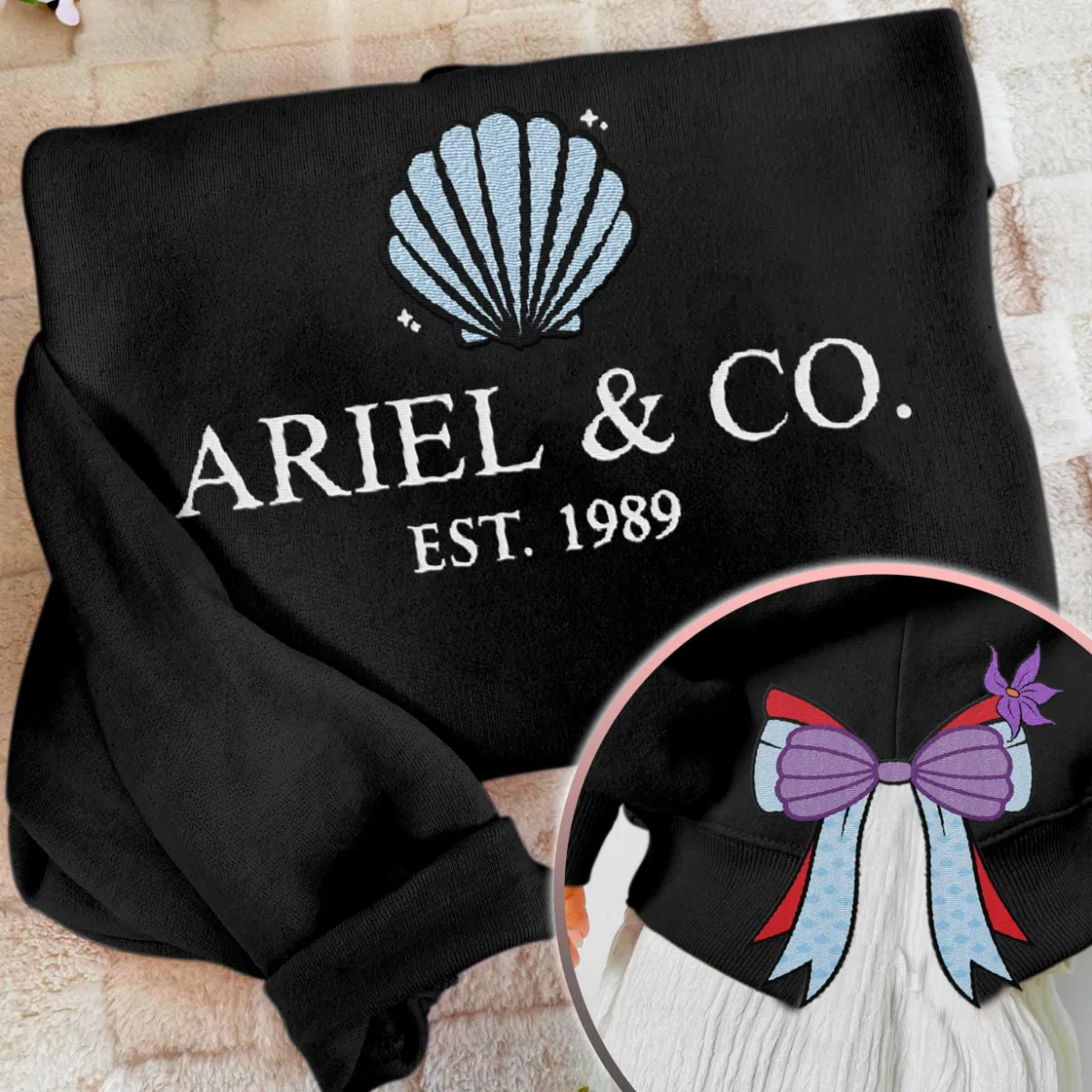 Ariel Princess Coquette Side Bow Sweatshirt, Retro Trendy Coquete Lover Sweater, Bow Applique Pink Girl Gifts