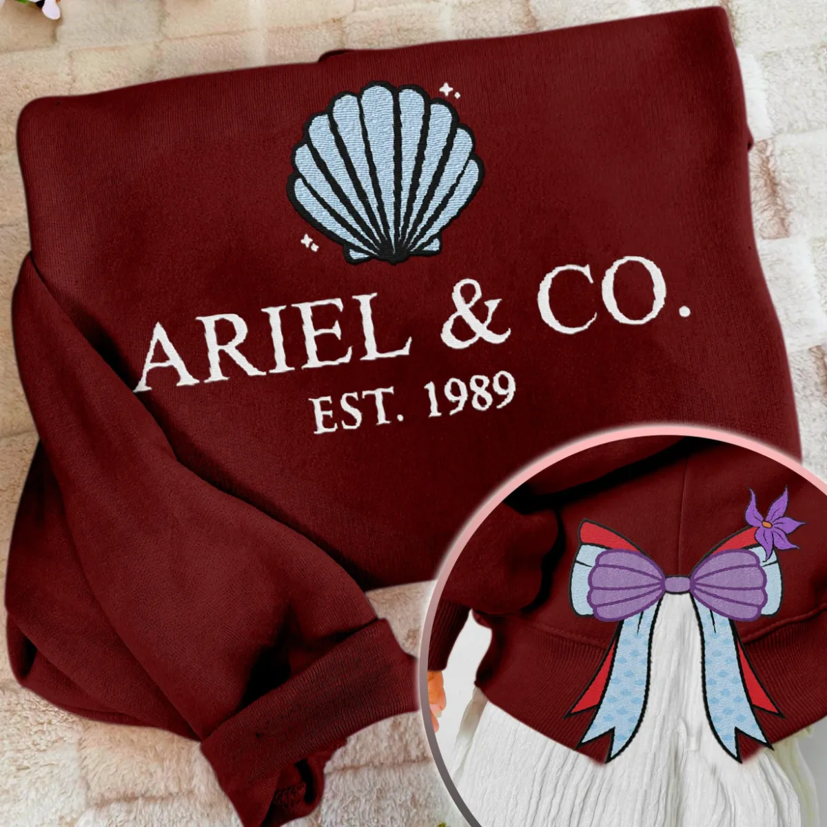 Ariel Princess Coquette Side Bow Sweatshirt, Retro Trendy Coquete Lover Sweater, Bow Applique Pink Girl Gifts