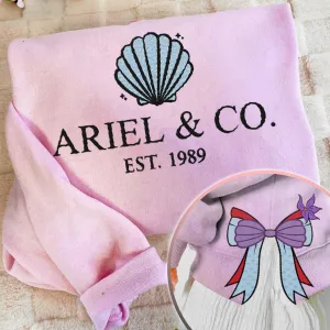 Ariel Princess Coquette Side Bow Sweatshirt, Retro Trendy Coquete Lover Sweater, Bow Applique Pink Girl Gifts