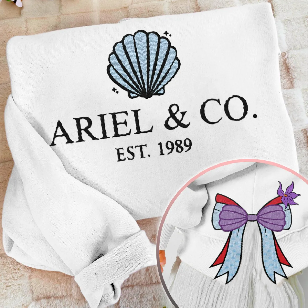 Ariel Princess Coquette Side Bow Sweatshirt, Retro Trendy Coquete Lover Sweater, Bow Applique Pink Girl Gifts