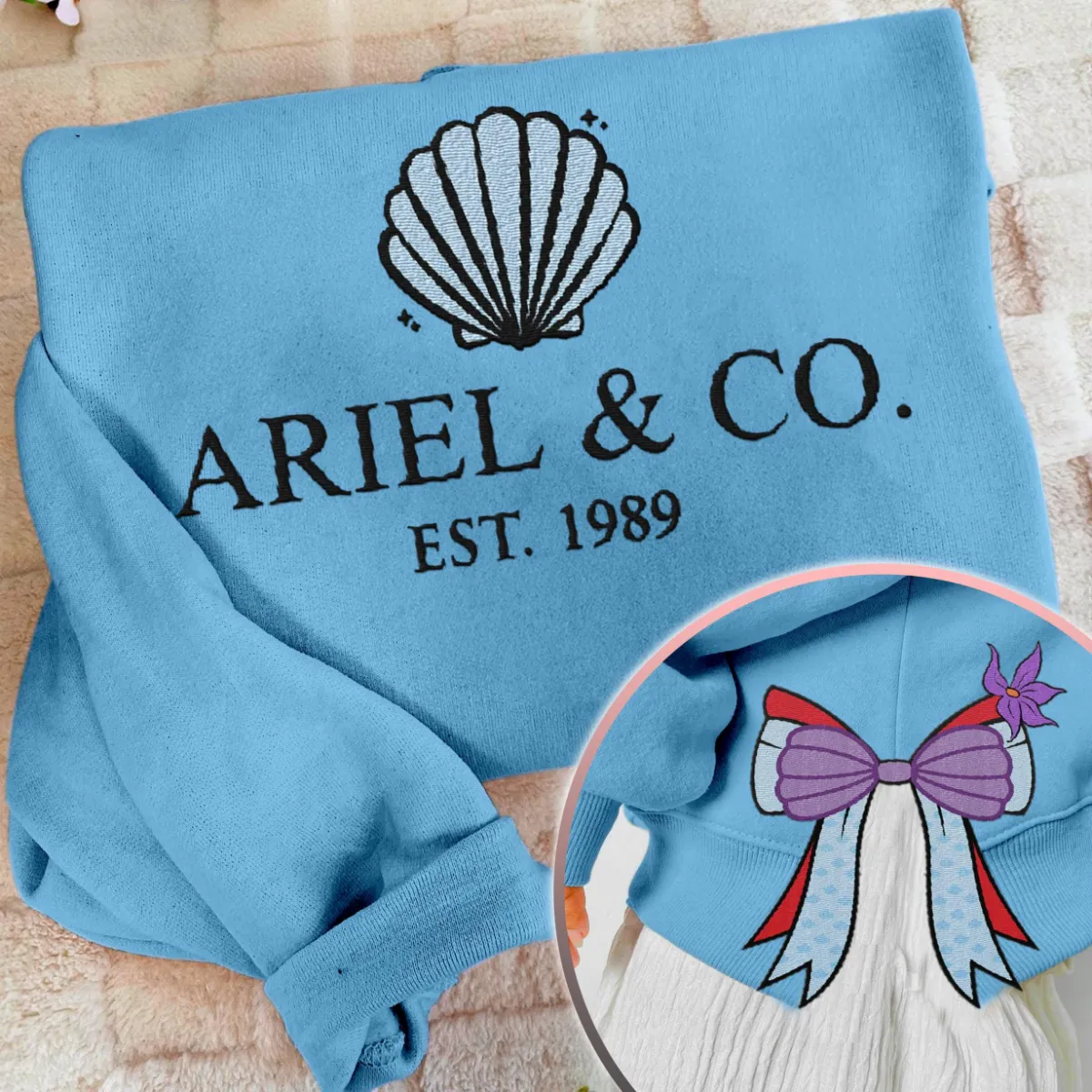 Ariel Princess Coquette Side Bow Sweatshirt, Retro Trendy Coquete Lover Sweater, Bow Applique Pink Girl Gifts