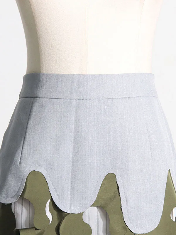 Asymmetric Split-Joint Split-Side Zipper High Waisted Loose Skirts Bottoms