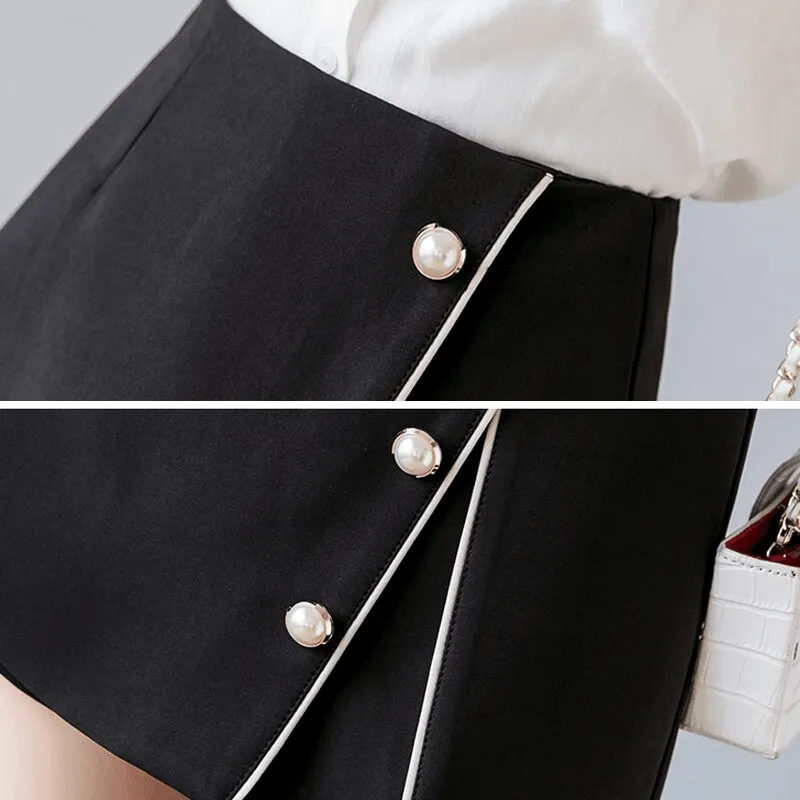 Asymmetrical A-Line Skorts with Button Detailing: A Stylish and Versatile Option for Any Occasion