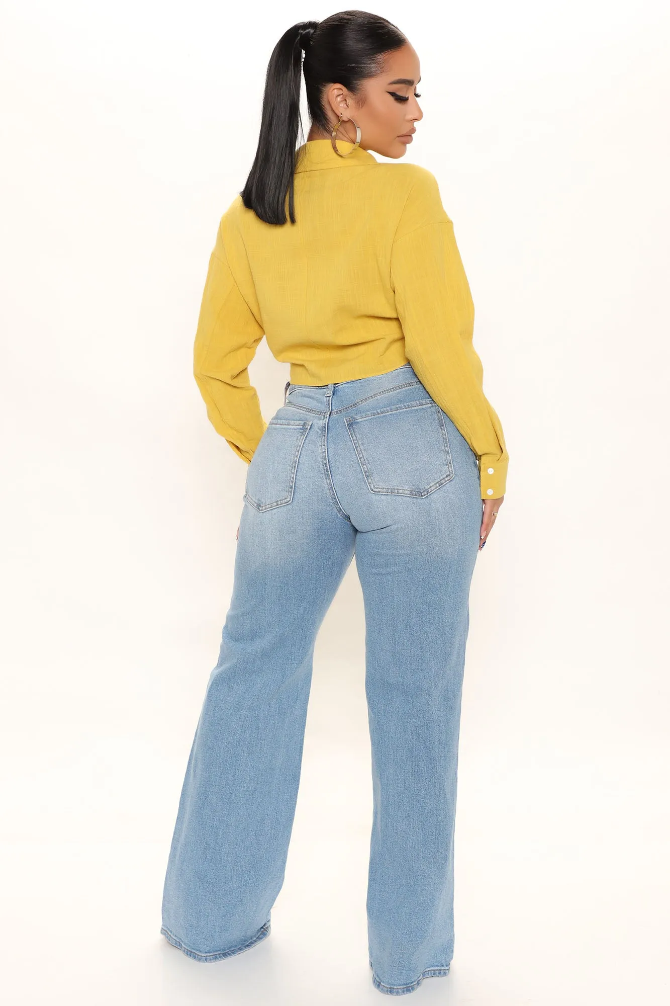 Aubree Twist Front Shirt - Yellow