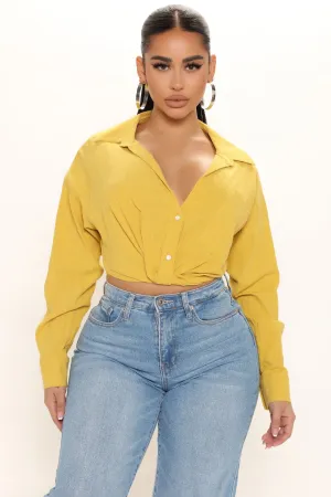 Aubree Twist Front Shirt - Yellow