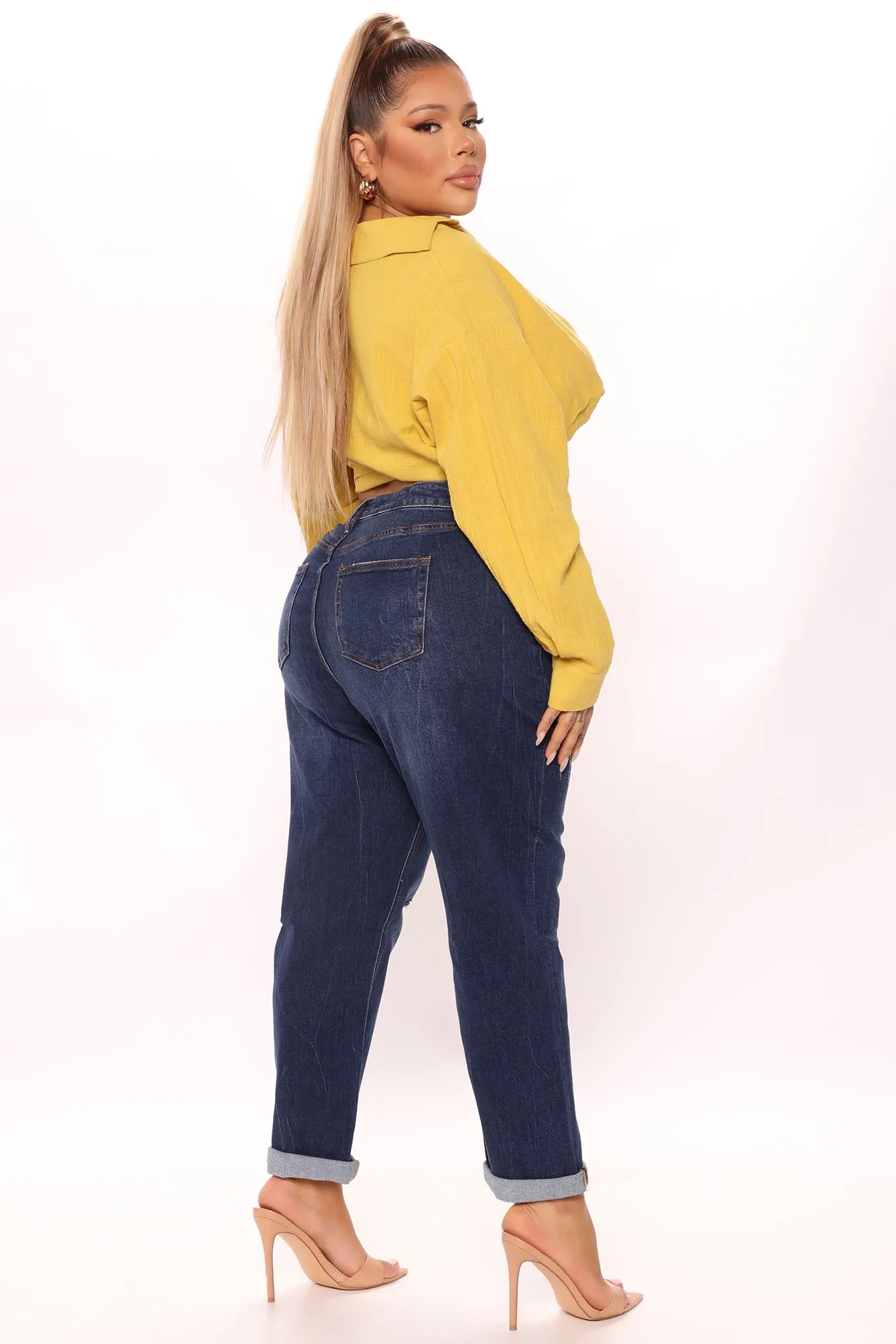 Aubree Twist Front Shirt - Yellow
