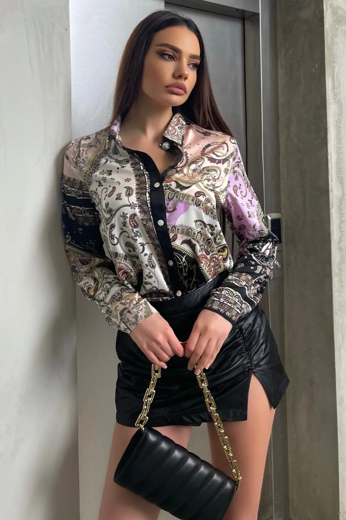 Azzura Paisley Shirt - Pink/combo
