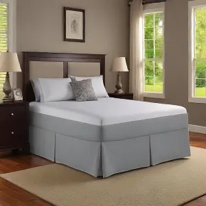 Bed Skirt Solid Silver Egyptian Cotton 10 Inches Drop 1000TC