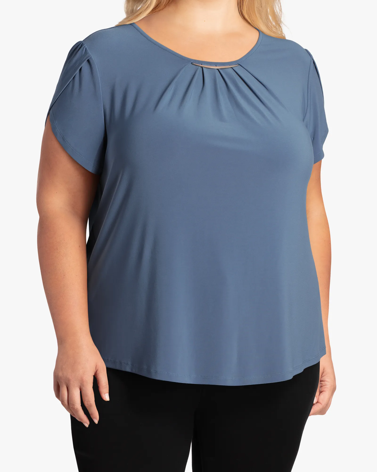 Beth Flutter-Sleeve Top | Teal
