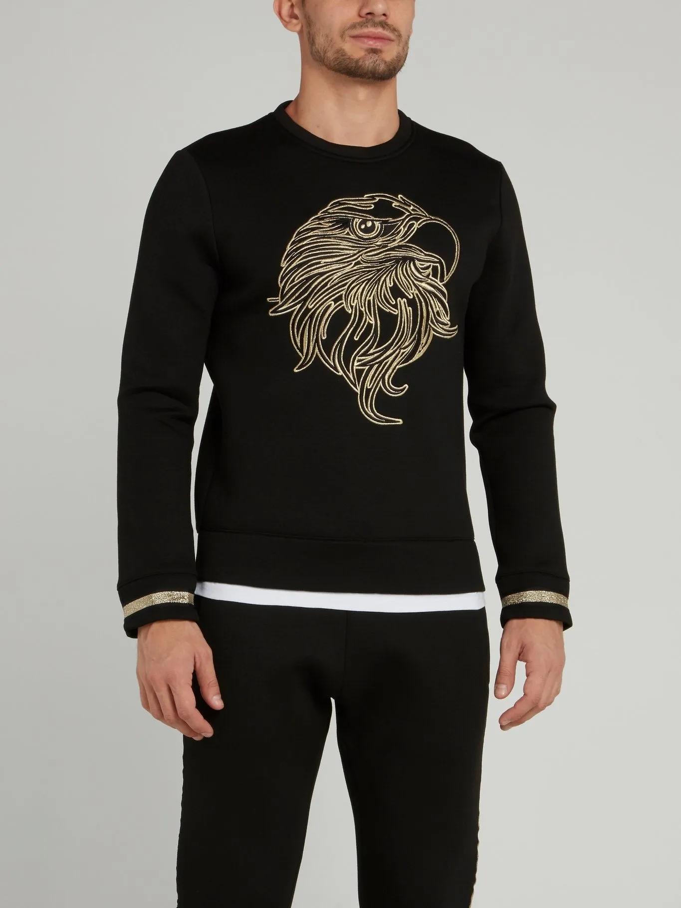 Black Eagle Print Sweatshirt