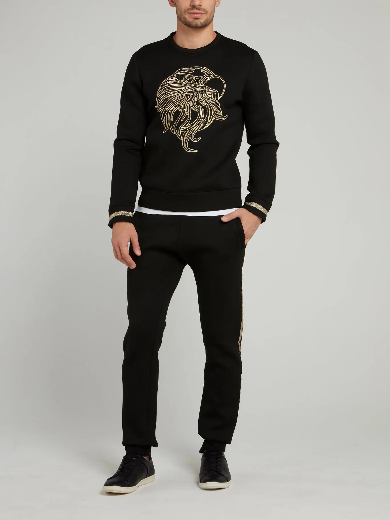 Black Eagle Print Sweatshirt