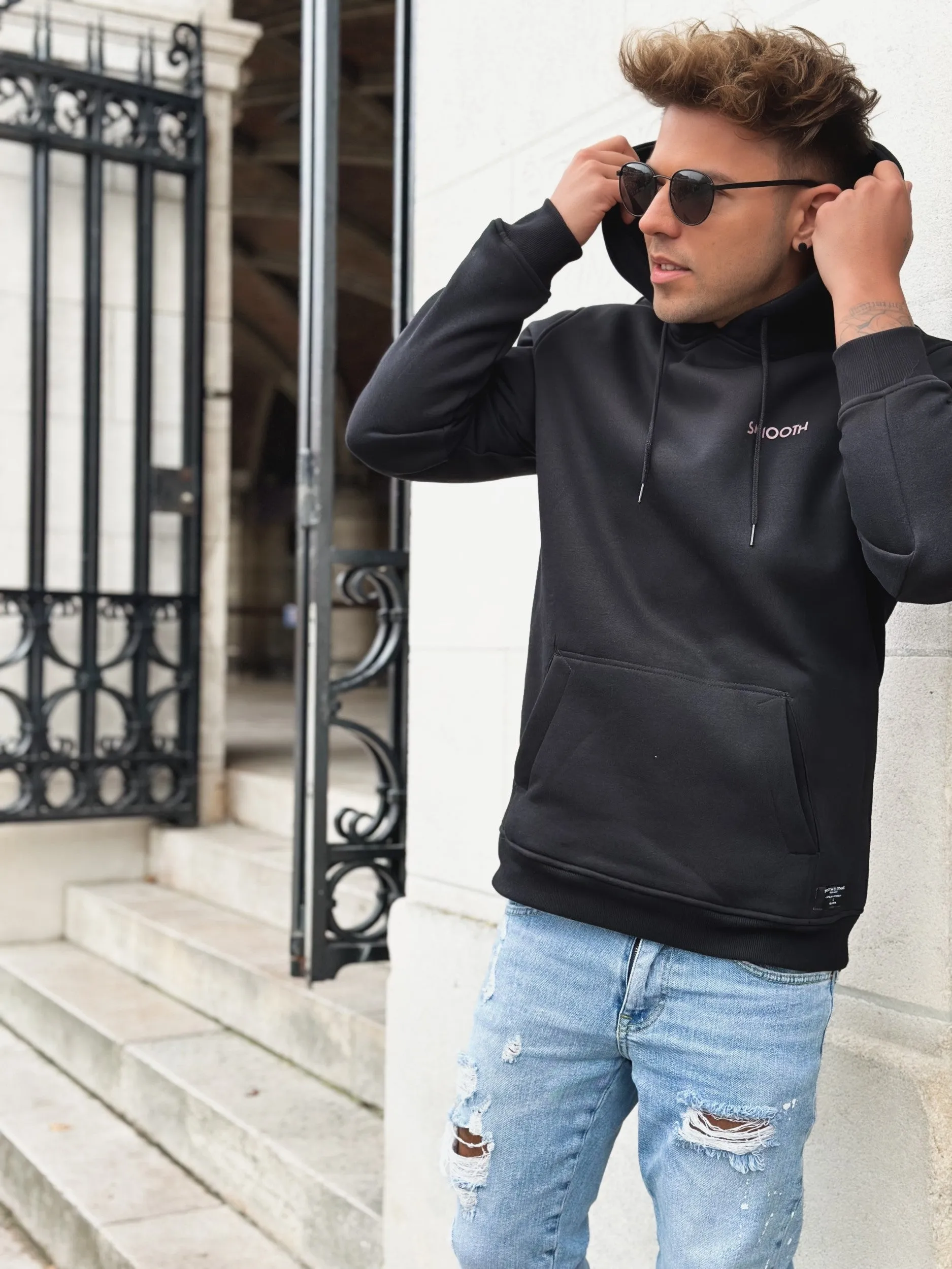 Black Hoodie / Art Terra Front Back Men