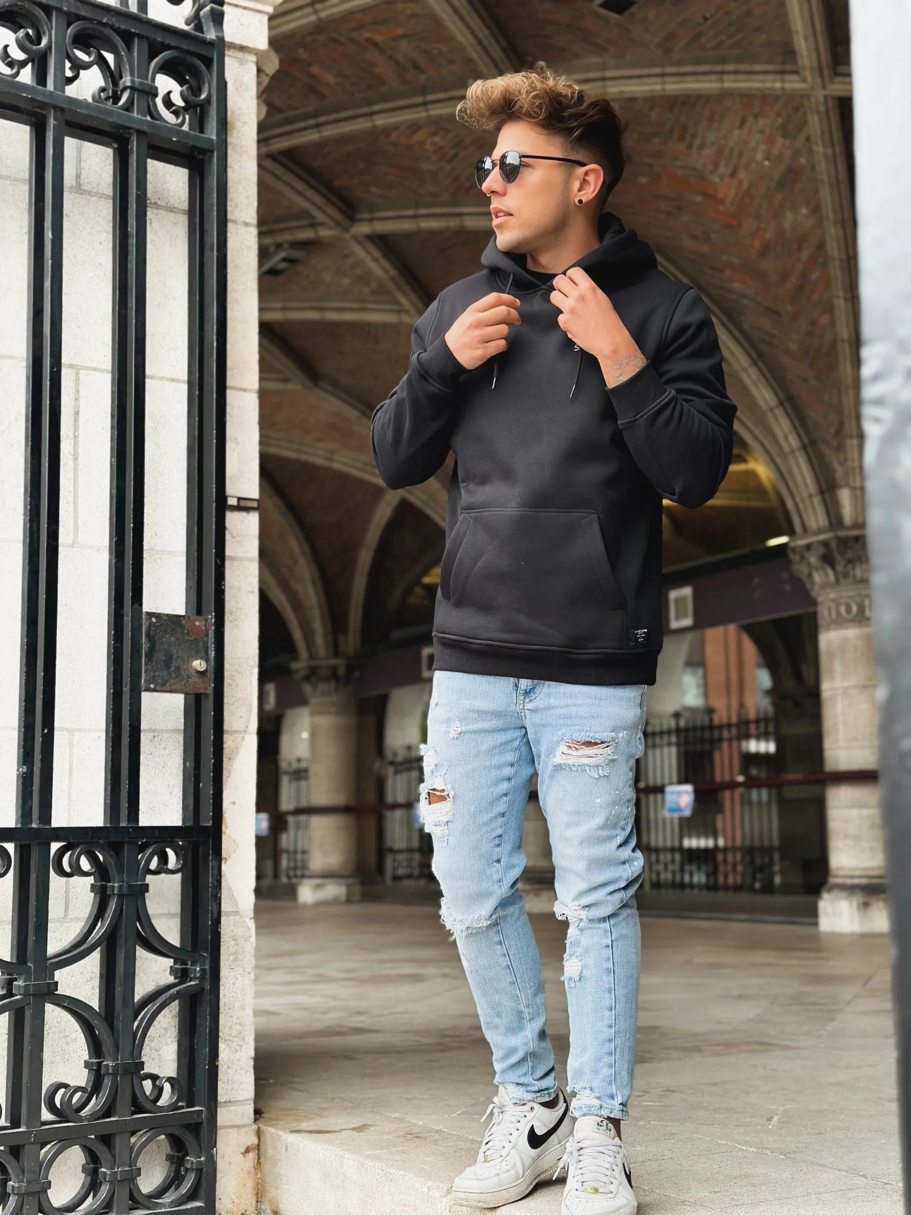 Black Hoodie / Art Terra Front Back Men