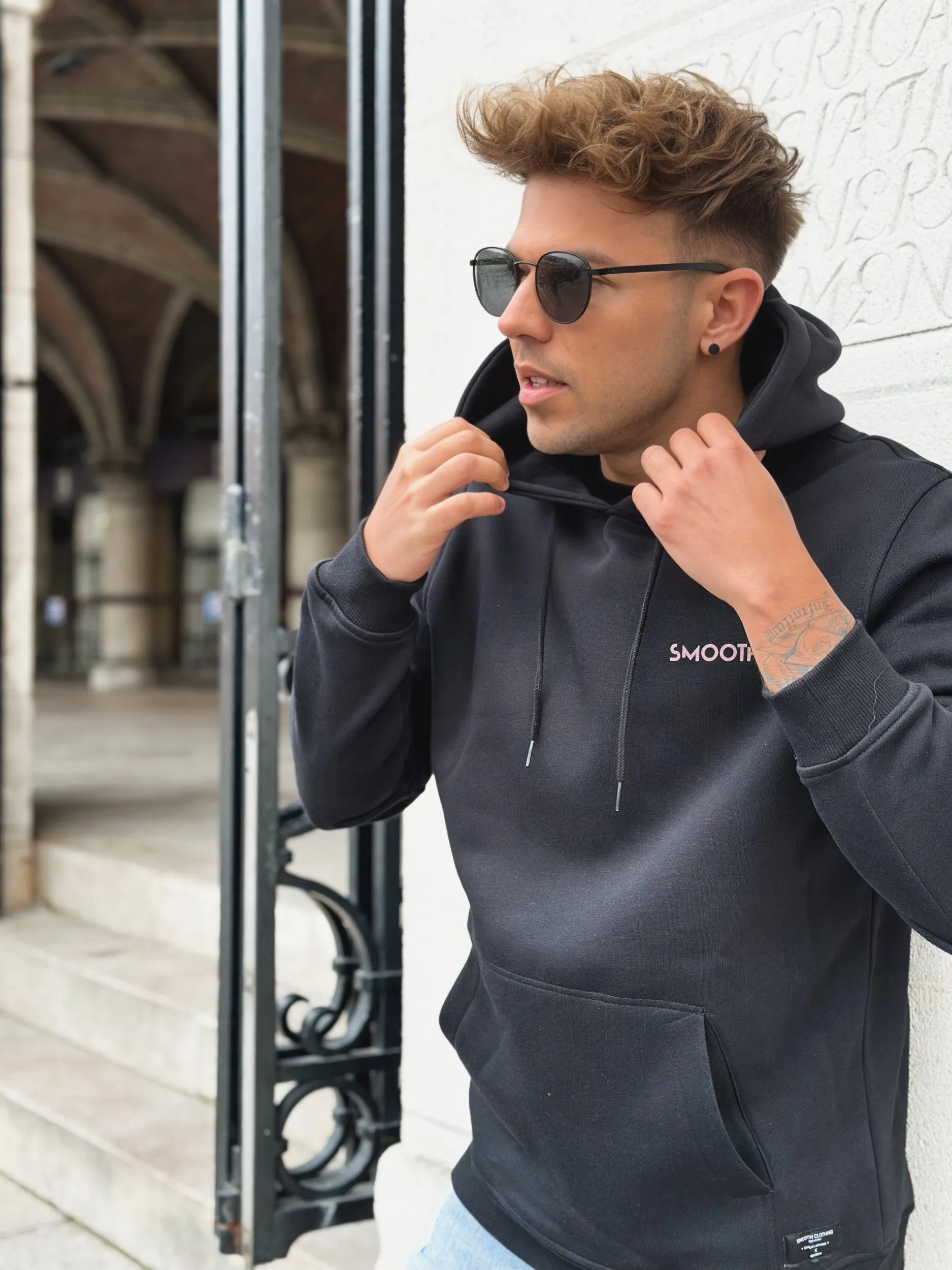 Black Hoodie / Art Terra Front Back Men