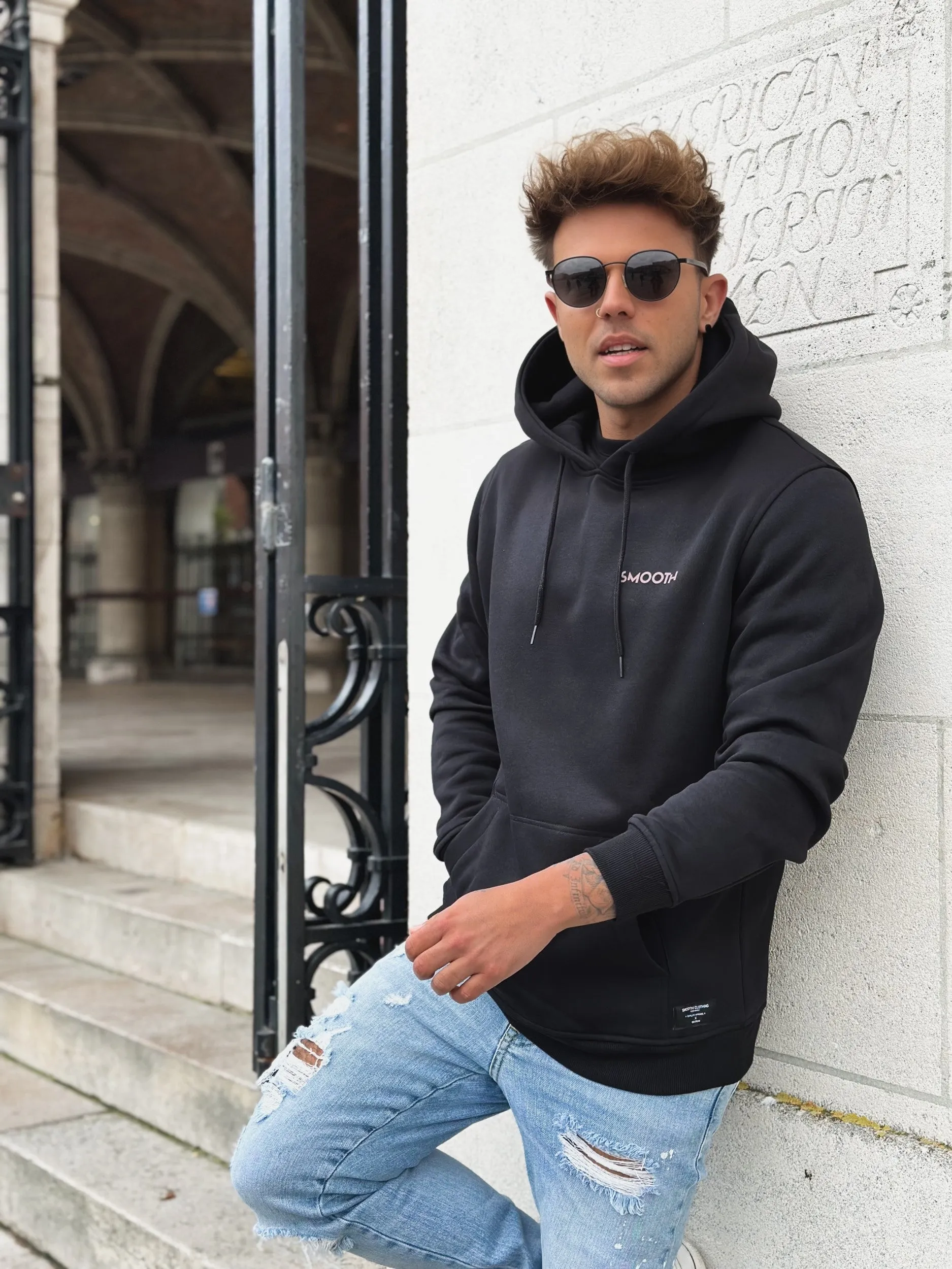 Black Hoodie / Art Terra Front Back Men