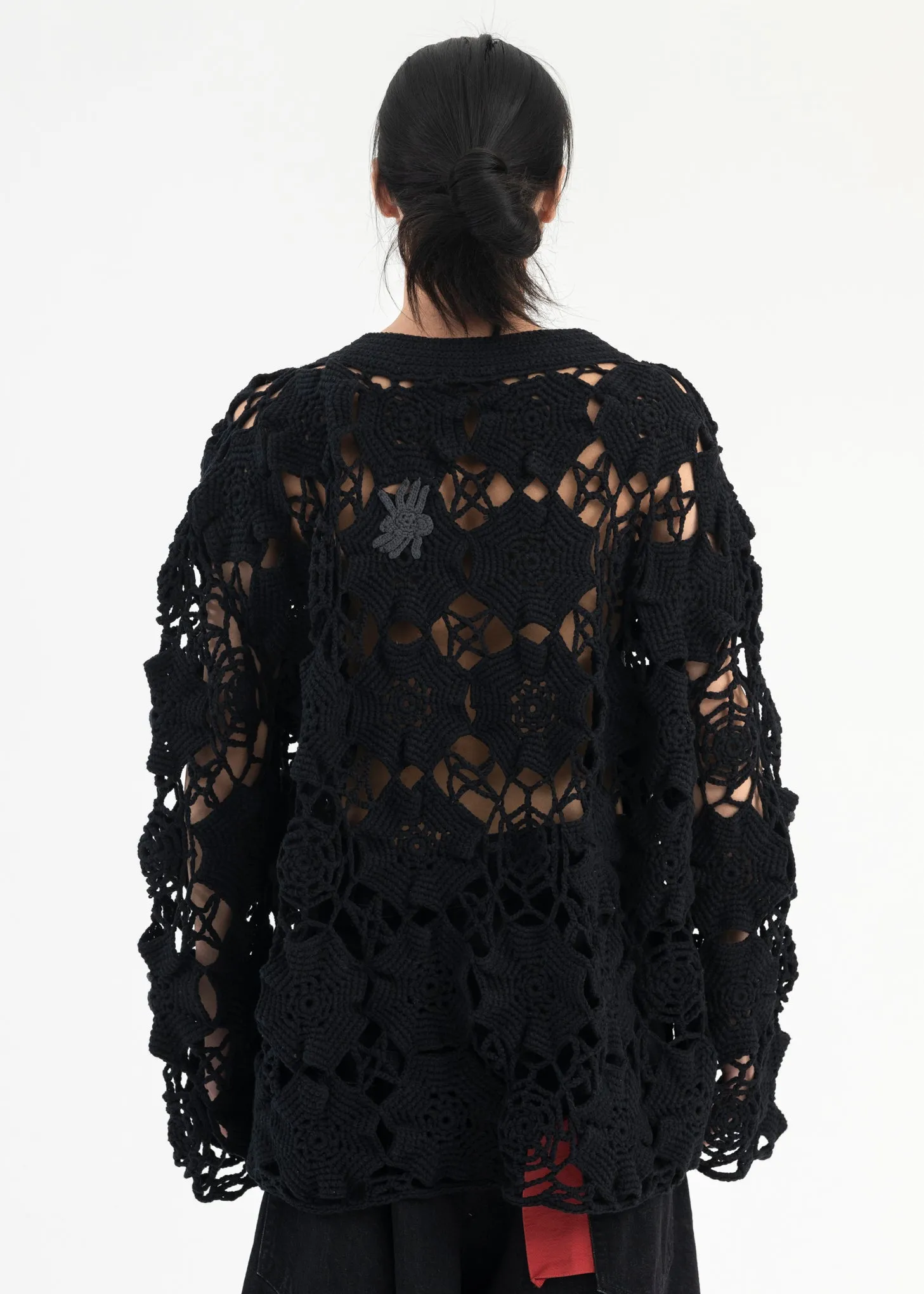 BLACK SPIDER KNIT CARDIGAN COLLABORATION WITH RURUMU: