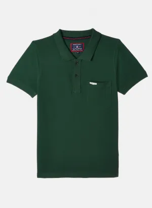 Boys Green Plain T-Shirt