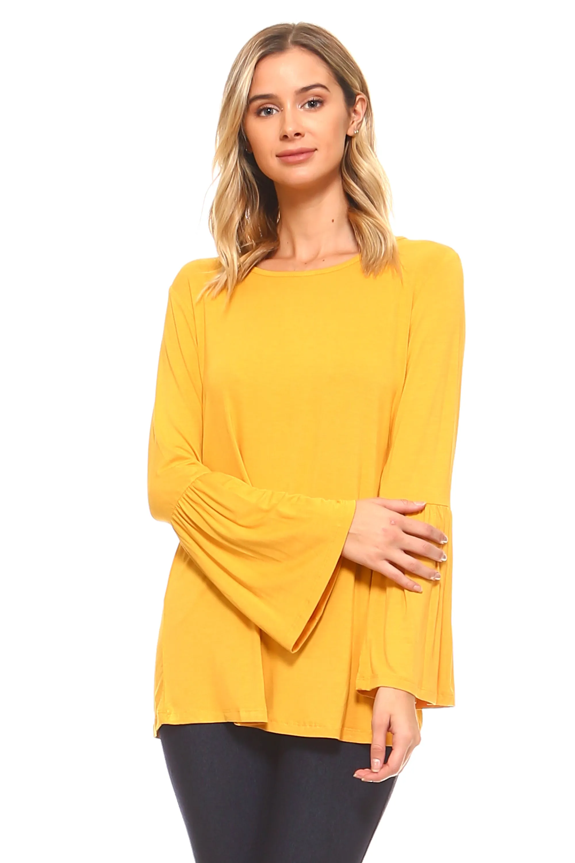 Breezy Does It Bell Sleeve Knit Top