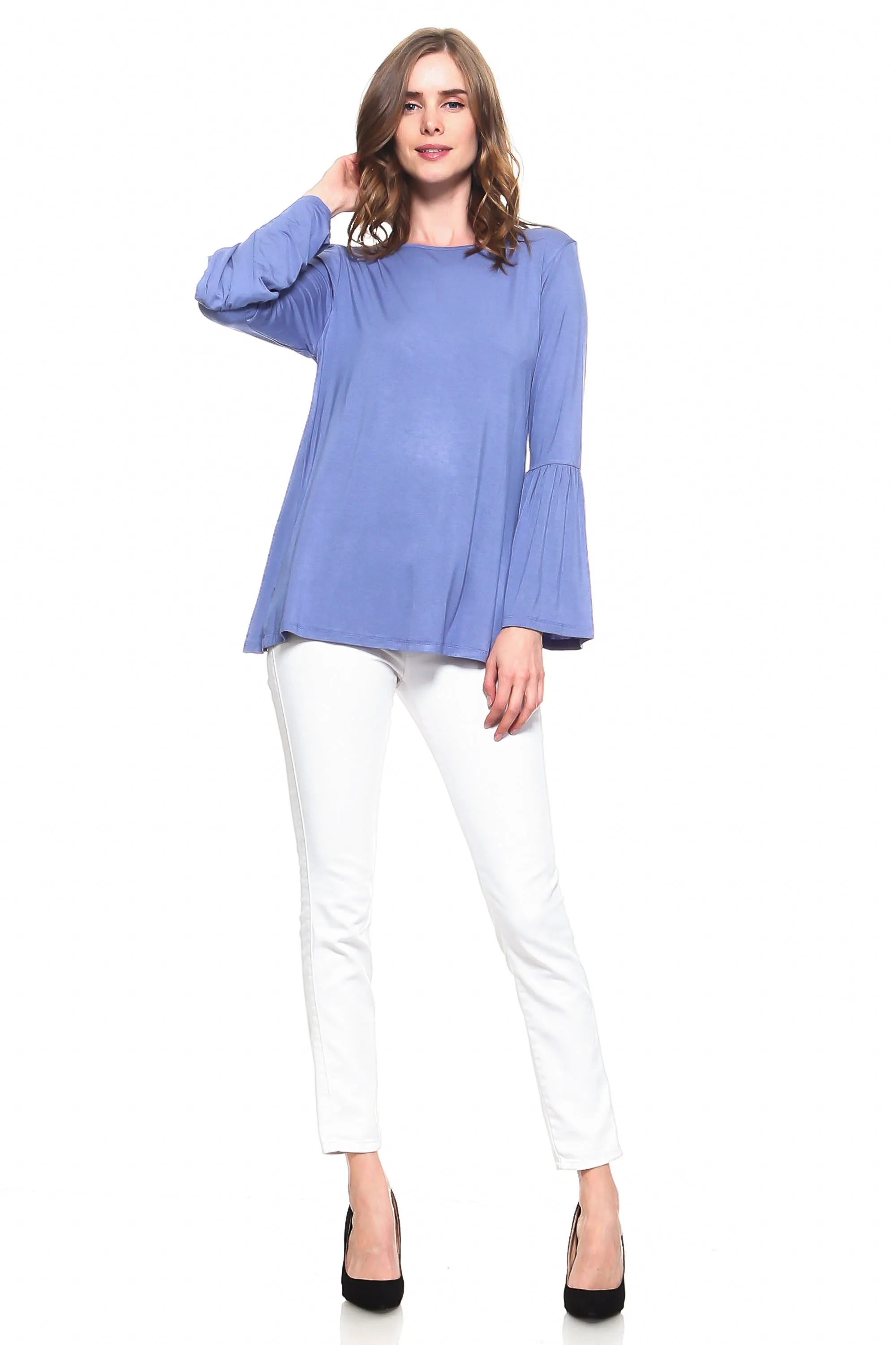 Breezy Does It Bell Sleeve Knit Top